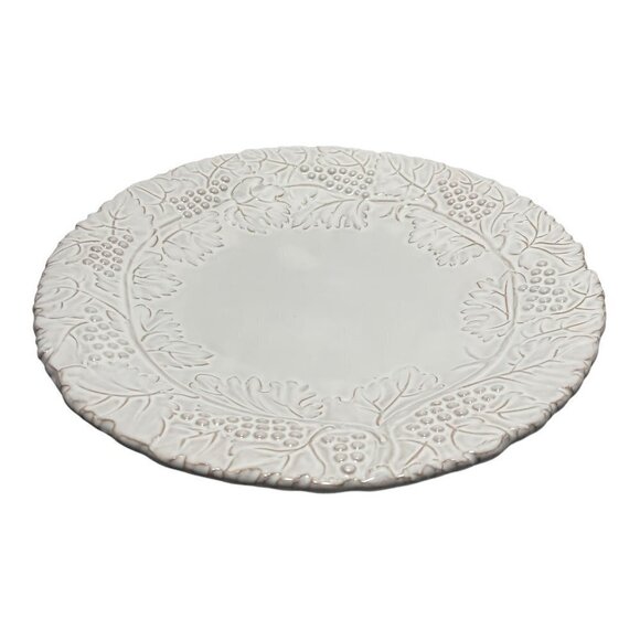 Vintage Plate PIER 1 White Grapes Salad Plate Hand Painted Embossed Grapes Plate - Picture 2 of 4